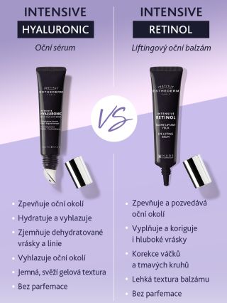 👀 Oční péče na míru 👀 Intensive Hyaluronic sérum 💧 nebo Intensive Retinol balzám ✨ – oba cíleně bojují proti stárnutí...